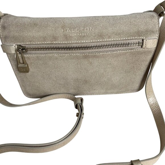 Halston Heritage Beige Leather Crossbody Bag - Picture 2 of 8